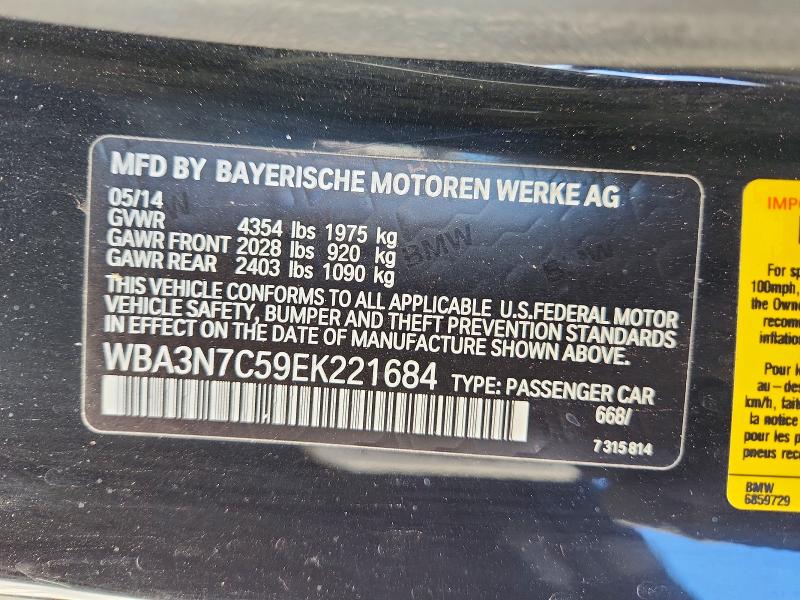 48841906 :رقم المزاد ، WBA3N7C59EK221684 vin ، 2014 Bmw 428 مزاد بيع