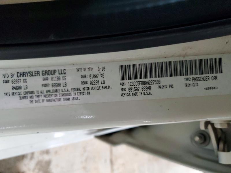 Aukcja sprzedaży 2010 Chrysler Sebring, vin: 1C3CC5FB8AN227598, numer aukcji: 48047406