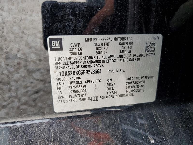 Aukcja sprzedaży 2015 Gmc Yukon, vin: 1GKS2BKC5FR528664, numer aukcji: 50097146