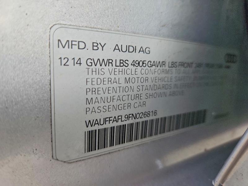 Aukcja sprzedaży 2015 Audi A4, vin: WAUFFAFL9FN026816, numer aukcji: 49243726