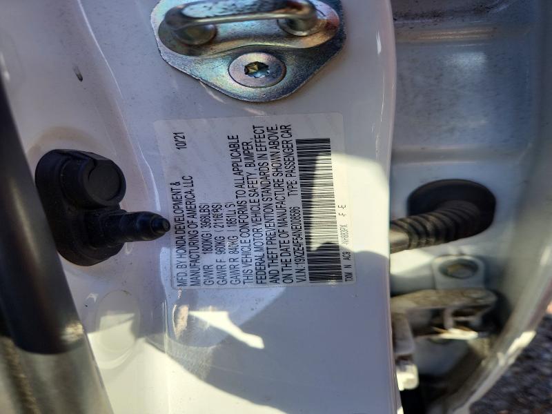 2022 Honda Insight მანქანა იყიდება აუქციონზე, vin: 19XZE4F54NE008586, აუქციონის ნომერი: 51243236
