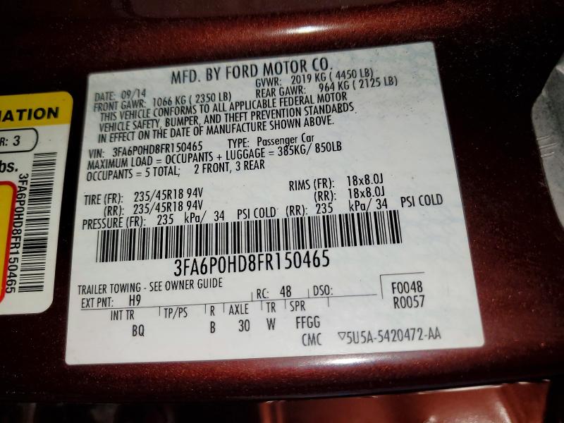 Продаж на аукціоні авто 2015 Ford Fusion, vin: 3FA6P0HD8FR150465, номер лоту: 49008526