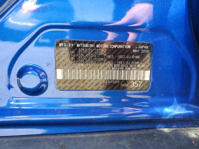 Продаж на аукціоні авто 2018 Mitsubishi Outlander Sport, vin: JA4AR3AU6JU019315, номер лоту: 48804896