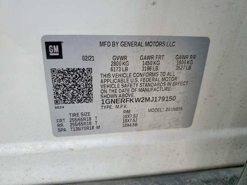 Aukcja sprzedaży 2021 Chevrolet Traverse, vin: 1GNERFKW2MJ179150, numer aukcji: 51662936