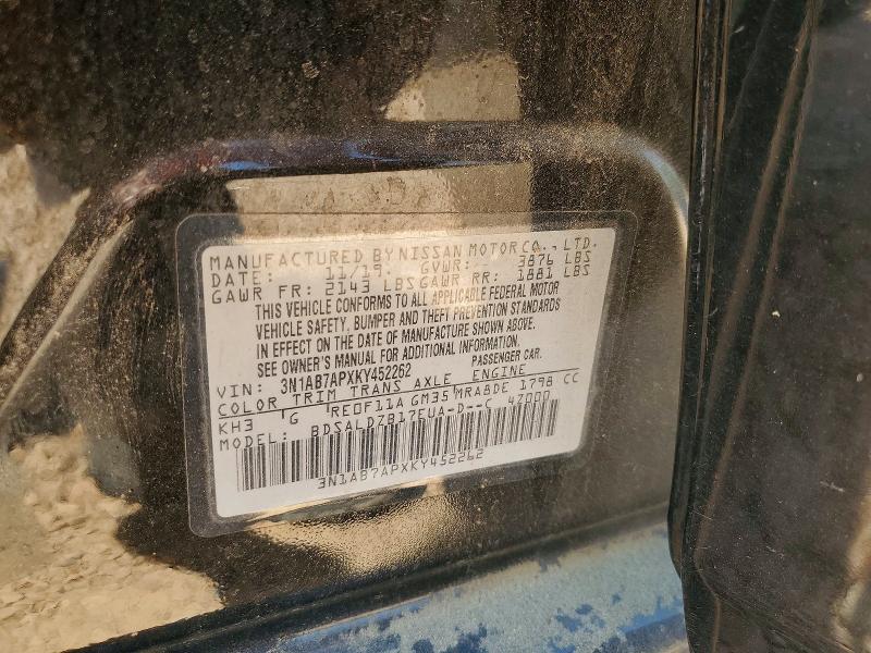 Продажа на аукционе авто 2019 Nissan Sentra, vin: 3N1AB7APXKY452262, номер лота: 51379106