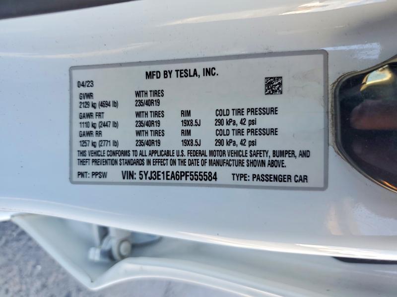 Продажа на аукционе авто 2023 Tesla Model 3, vin: 5YJ3E1EA6PF555584, номер лота: 49419726