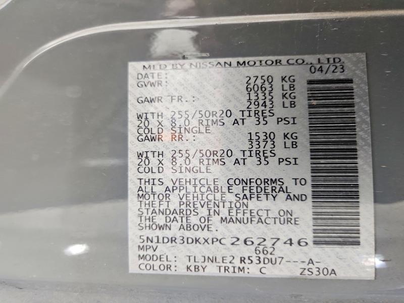 49311916 :رقم المزاد ، 5N1DR3DKXPC262746 vin ، 2023 Nissan Pathfinder مزاد بيع