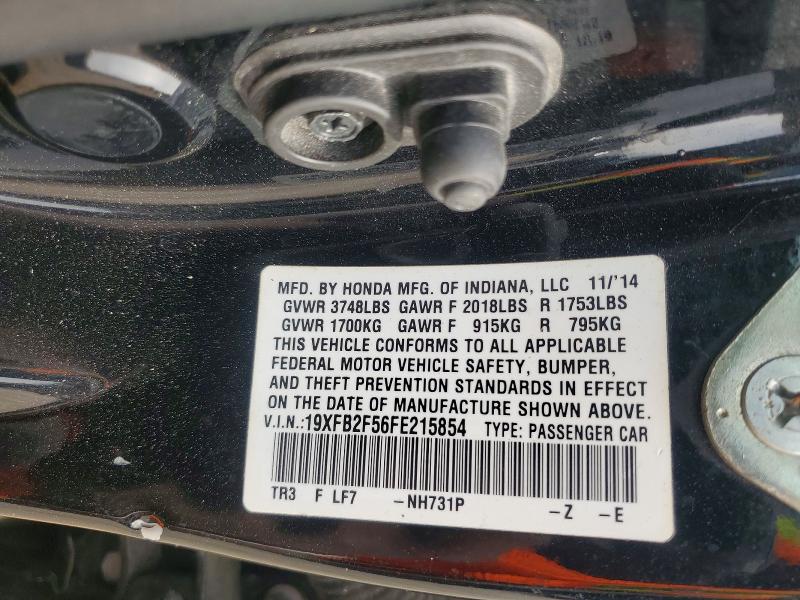 Aukcja sprzedaży 2015 Honda Civic, vin: 19XFB2F56FE215854, numer aukcji: 50773176