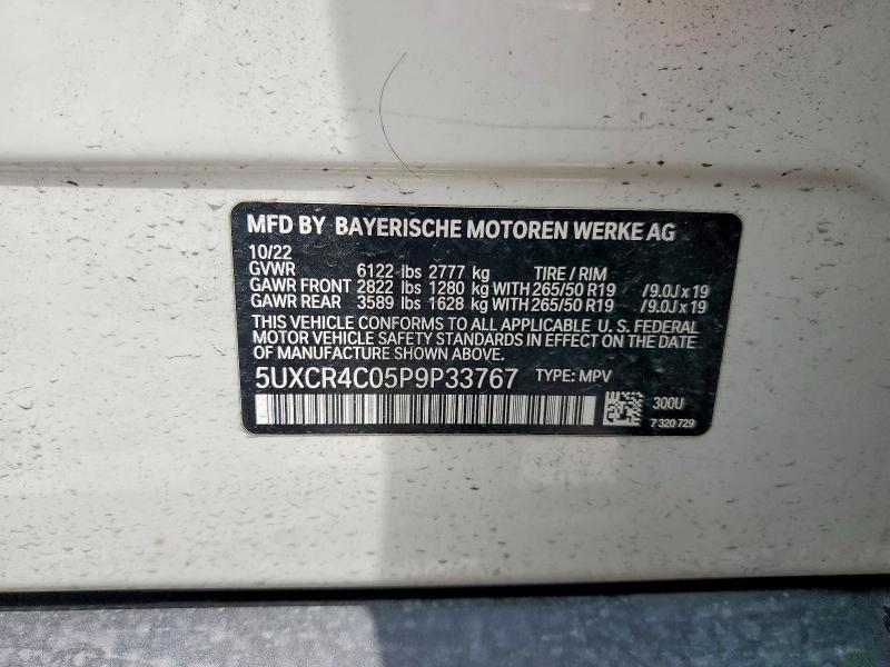 2023 Bmw X5 მანქანა იყიდება აუქციონზე, vin: 5UXCR4C05P9P33767, აუქციონის ნომერი: 50065656