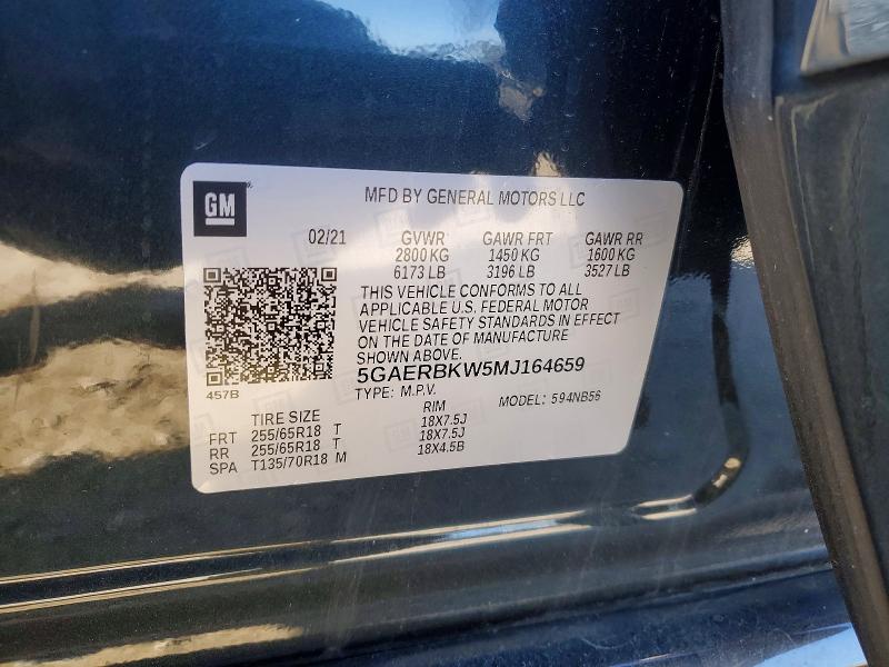Aukcja sprzedaży 2021 Buick Enclave, vin: 5GAERBKW5MJ164659, numer aukcji: 48743216