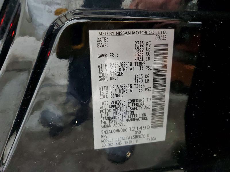Aukcja sprzedaży 2013 Infiniti Jx35, vin: 5N1AL0MN0DC321490, numer aukcji: 49171276