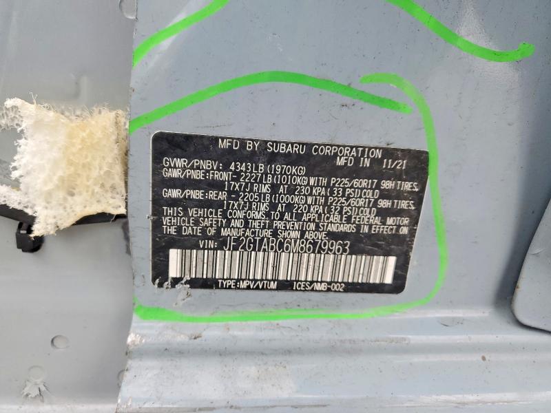 2021 Subaru Crosstrek მანქანა იყიდება აუქციონზე, vin: JF2GTABC6M8679963, აუქციონის ნომერი: 51281406