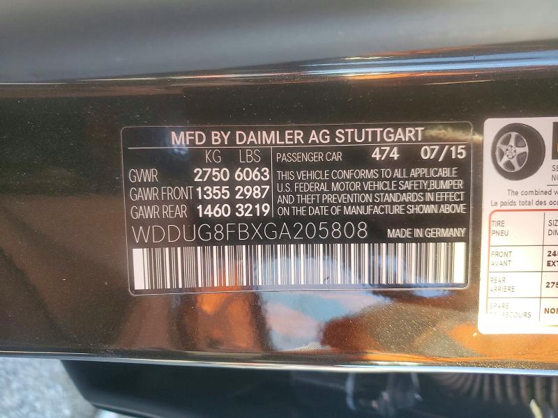 Aukcja sprzedaży 2016 Mercedes-benz S, vin: WDDUG8FBXGA205808, numer aukcji: 49097926
