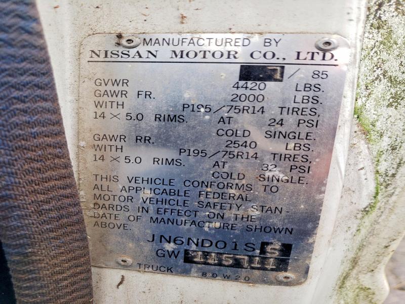 Продажа на аукционе авто 1986 Nissan Truck, vin: JN6ND01S5GW115711, номер лота: 50019326