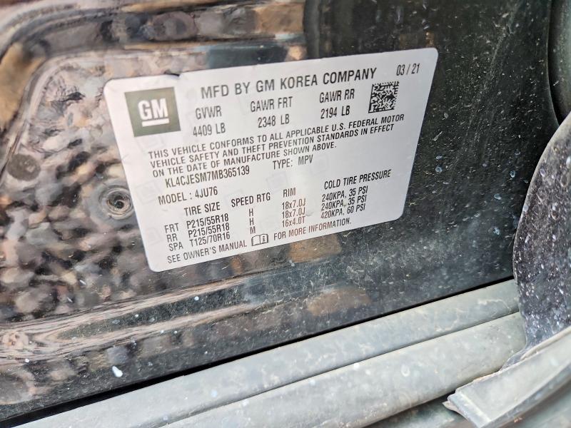Aukcja sprzedaży 2021 Buick Encore, vin: KL4CJESM7MB365139, numer aukcji: 50314356