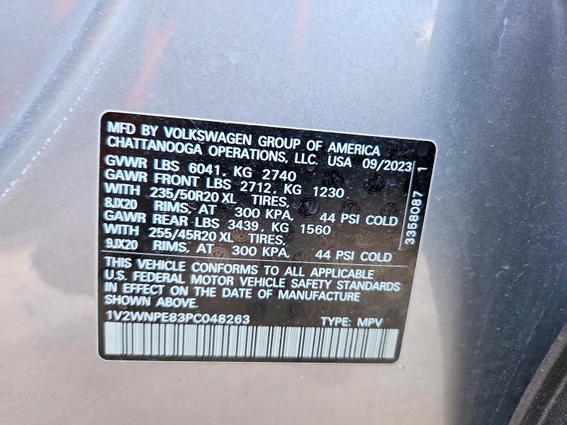 2023 Volkswagen Id.4 მანქანა იყიდება აუქციონზე, vin: 1V2WNPE83PC048263, აუქციონის ნომერი: 49076616