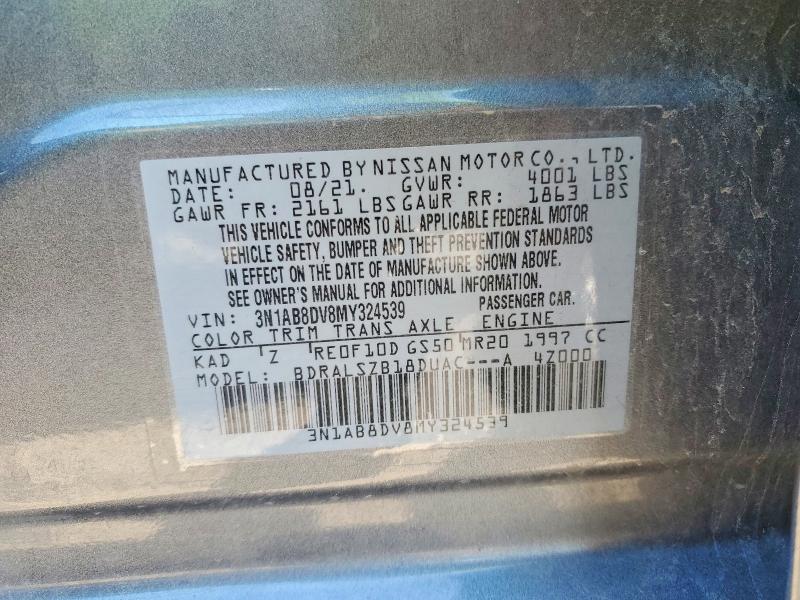 Продаж на аукціоні авто 2021 Nissan Sentra, vin: 3N1AB8DV8MY324539, номер лоту: 48666456