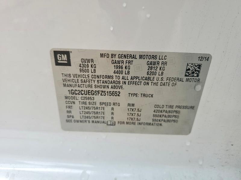 Продаж на аукціоні авто 2015 Chev Silverado, vin: 1GC2CUEG6FZ515652, номер лоту: 49585646