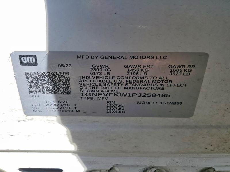 Продажа на аукционе авто 2023 Chevrolet Traverse, vin: 1GNEVFKW1PJ258485, номер лота: 51342156