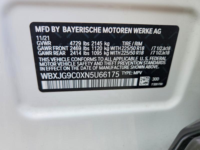 Продаж на аукціоні авто 2022 Bmw X1, vin: WBXJG9C0XN5U66175, номер лоту: 50627016