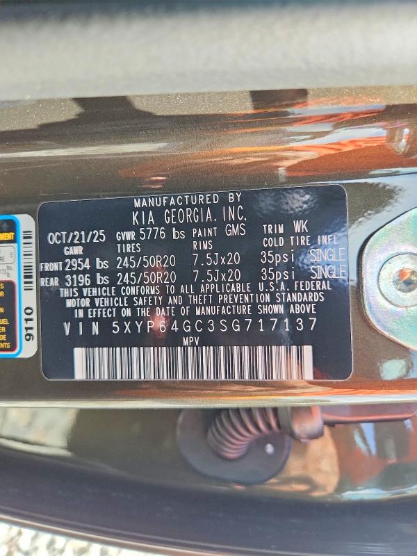 Продажа на аукционе авто 2025 Kia Telluride, vin: 5XYP64GC3SG717137, номер лота: 49557126