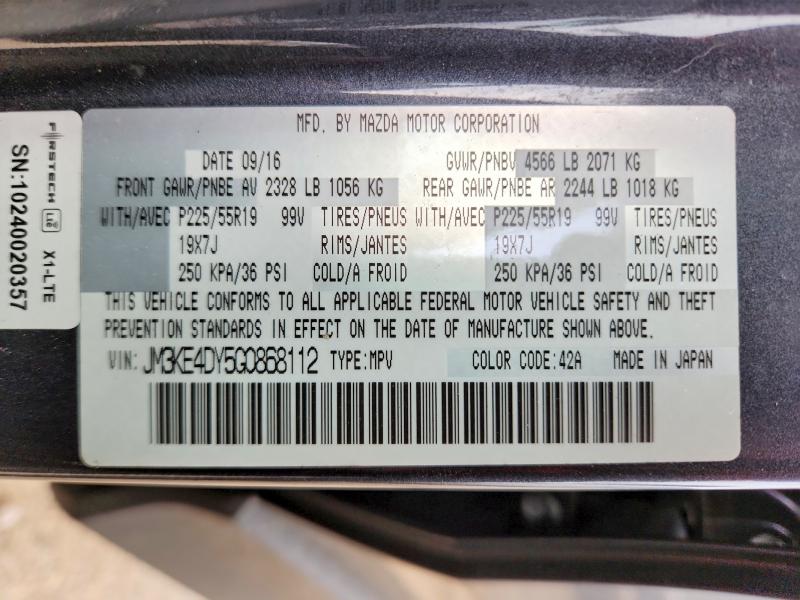 Продажа на аукционе авто 2016 Mazda Cx-5, vin: JM3KE4DY5G0868112, номер лота: 51200766