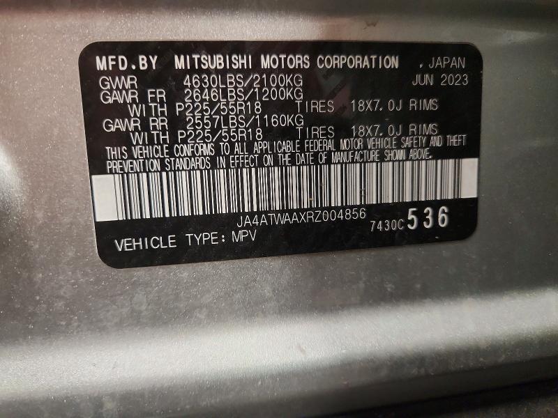 51666726 :رقم المزاد ، JA4ATWAAXRZ004856 vin ، 2024 Mitsubishi Eclipse Cross مزاد بيع