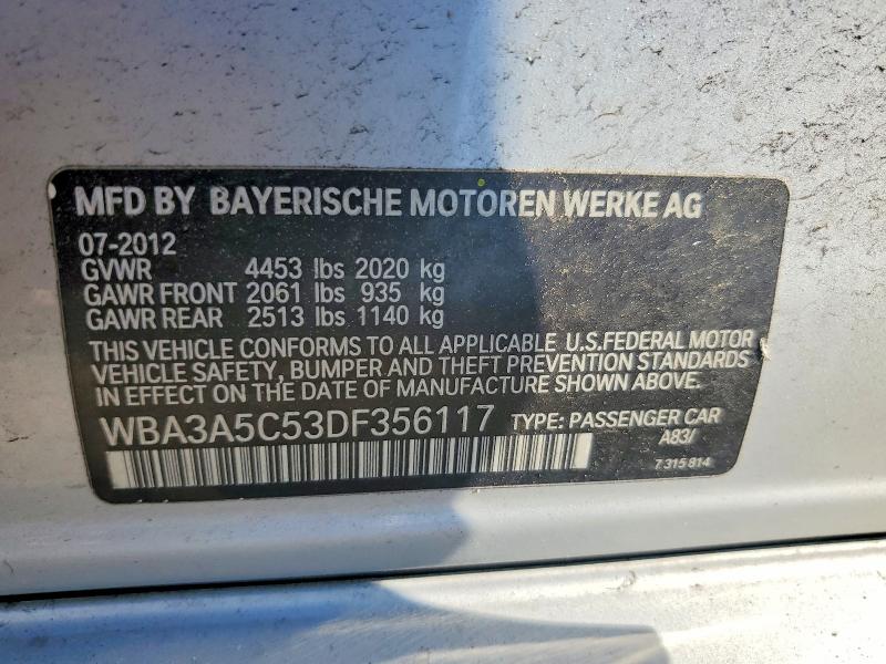 48605176 :رقم المزاد ، WBA3A5C53DF356117 vin ، 2013 Bmw 328 مزاد بيع