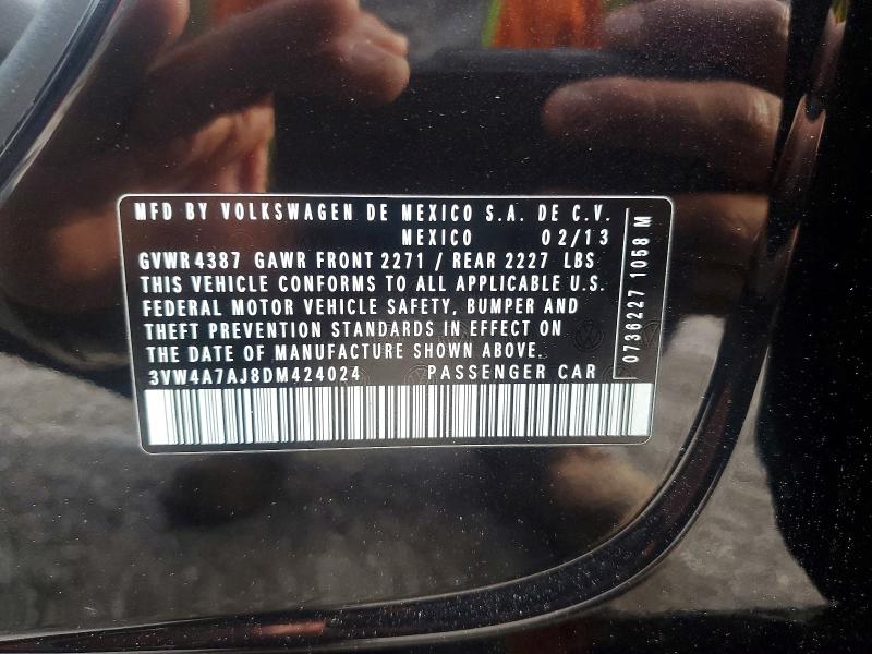 48644026 :رقم المزاد ، 3VW4A7AJ8DM424024 vin ، 2013 Volkswagen Jetta مزاد بيع