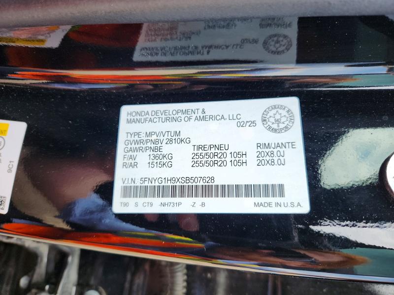Aukcja sprzedaży 2025 Honda Pilot, vin: 5FNYG1H9XSB507628, numer aukcji: 51094876