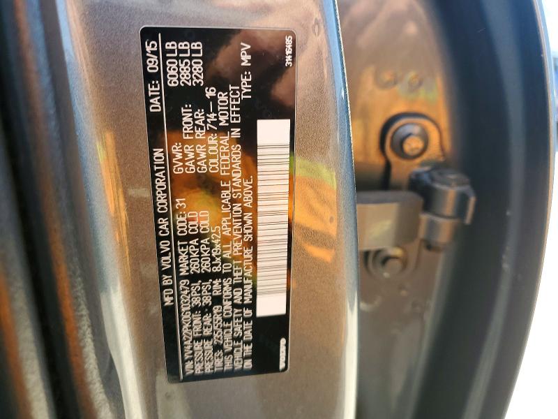 50125696 :رقم المزاد ، YV4A22PK0G1032479 vin ، 2016 Volvo Xc90 مزاد بيع
