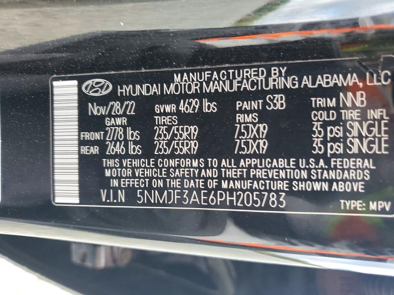 47725306 :رقم المزاد ، 5NMJF3AE6PH205783 vin ، 2023 Hyundai Tucson مزاد بيع