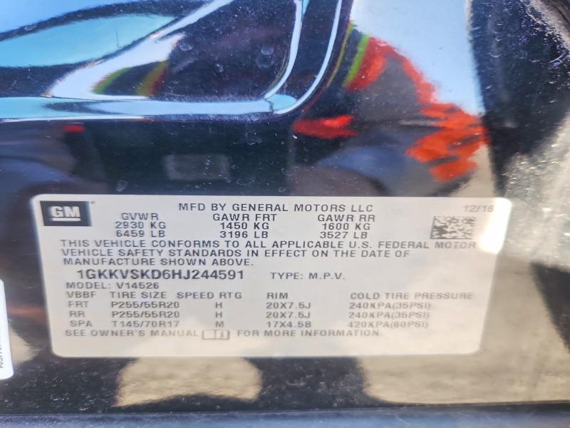 51334536 :رقم المزاد ، 1GKKVSKD6HJ244591 vin ، 2017 Gmc Acadia Limited مزاد بيع