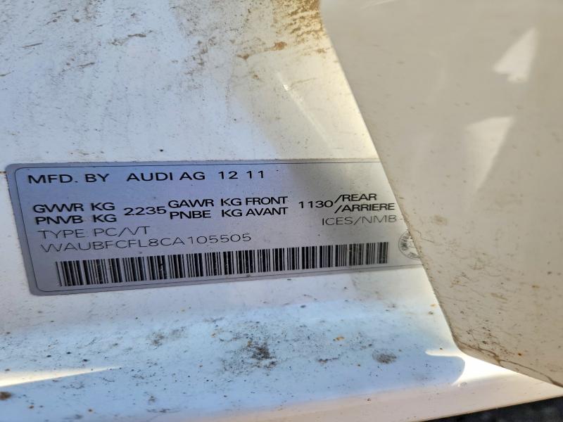 Aukcja sprzedaży 2012 Audi A4, vin: WAUBFCFL8CA105505, numer aukcji: 50393616