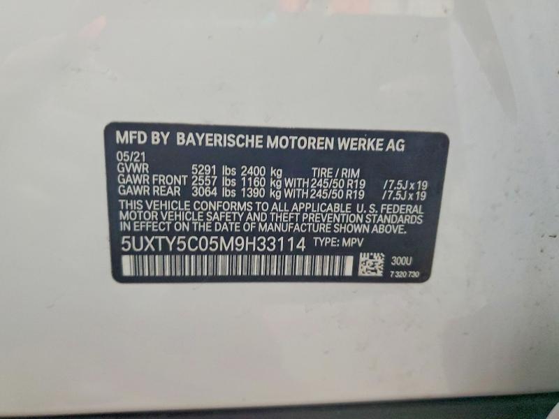 Aukcja sprzedaży 2021 Bmw X3, vin: 5UXTY5C05M9H33114, numer aukcji: 50502116