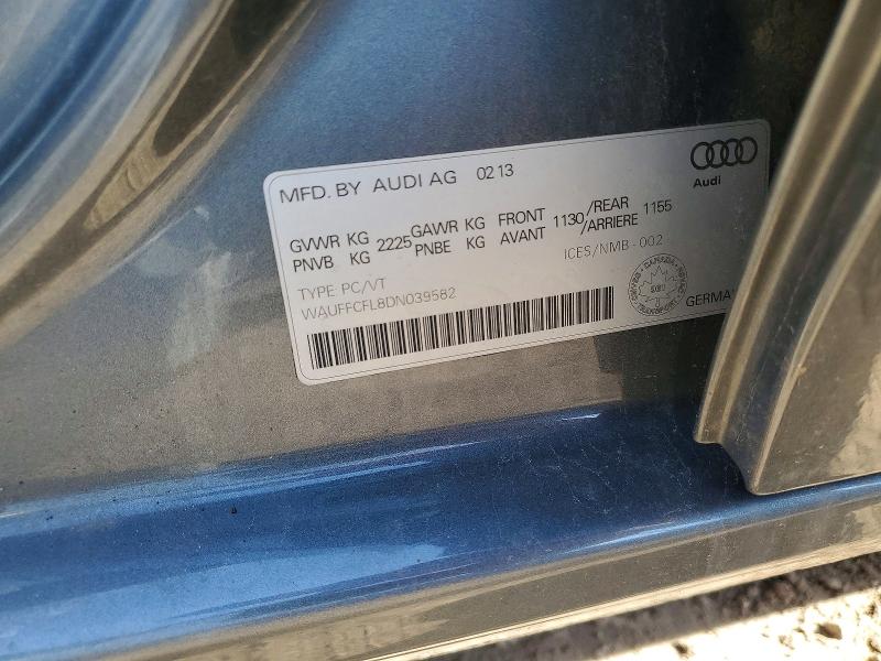Продажа на аукционе авто 2013 Audi A4, vin: WAUFFCFL8DN039582, номер лота: 50153326