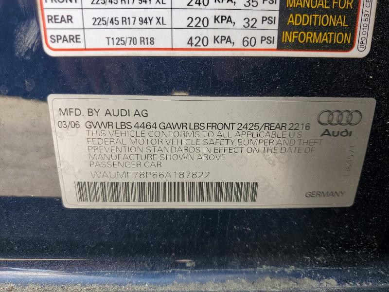 Продаж на аукціоні авто 2006 Audi A3, vin: WAUMF78P66A187822, номер лоту: 49616746