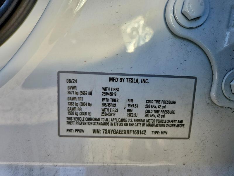 Продаж на аукціоні авто 2024 Tesla Model Y, vin: 7SAYGAEEXRF168142, номер лоту: 48300726