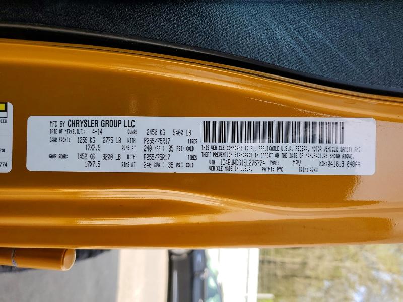 Продажа на аукционе авто 2014 Jeep Wrangler Unlimited, vin: 1C4BJWDG1EL276774, номер лота: 49964686