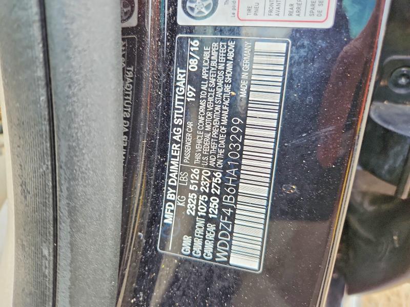 51110186 :رقم المزاد ، WDDZF4JB6HA103299 vin ، 2017 Mercedes-benz E مزاد بيع