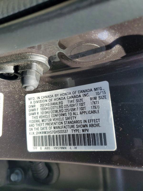 Aukcja sprzedaży 2016 Honda Cr-v, vin: 2HKRM3H57GH500537, numer aukcji: 51181906