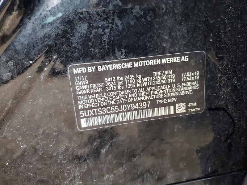 51571606 :رقم المزاد ، 5UXTS3C55J0Y94397 vin ، 2018 Bmw X3 مزاد بيع