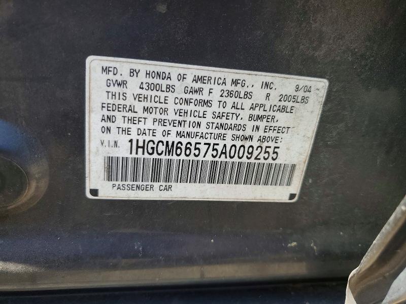 Продаж на аукціоні авто 2005 Hond Accord, vin: 1HGCM66575A009255, номер лоту: 51030196