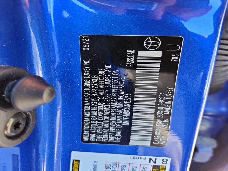 2021 Toyota C-hr მანქანა იყიდება აუქციონზე, vin: NMTKHMBX4MR132263, აუქციონის ნომერი: 48124376