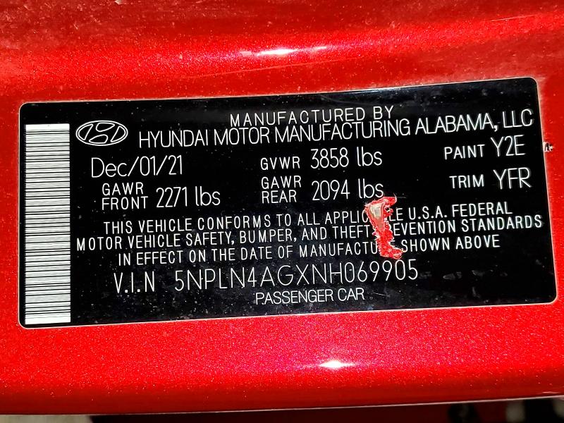 Aukcja sprzedaży 2022 Hyundai Elantra, vin: 5NPLN4AGXNH069905, numer aukcji: 50556416