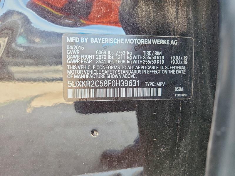 Продажа на аукционе авто 2015 Bmw X5, vin: 5UXKR2C58F0H39631, номер лота: 50211456