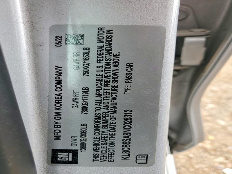 Aukcja sprzedaży 2022 Chevrolet Spark, vin: KL8CB6SA8NC026313, numer aukcji: 49508286