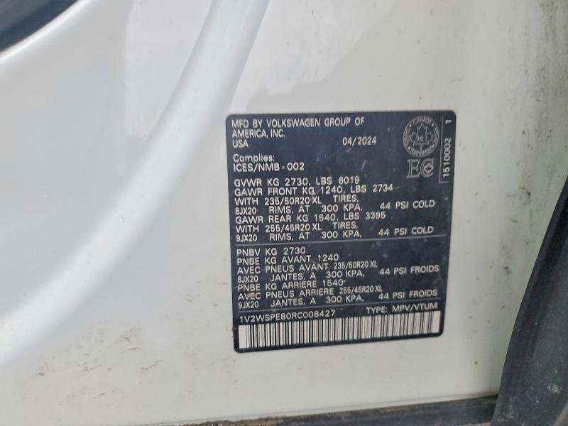 Продаж на аукціоні авто 2024 Volkswagen Id.4, vin: 1V2WSPE80RC008427, номер лоту: 48847286
