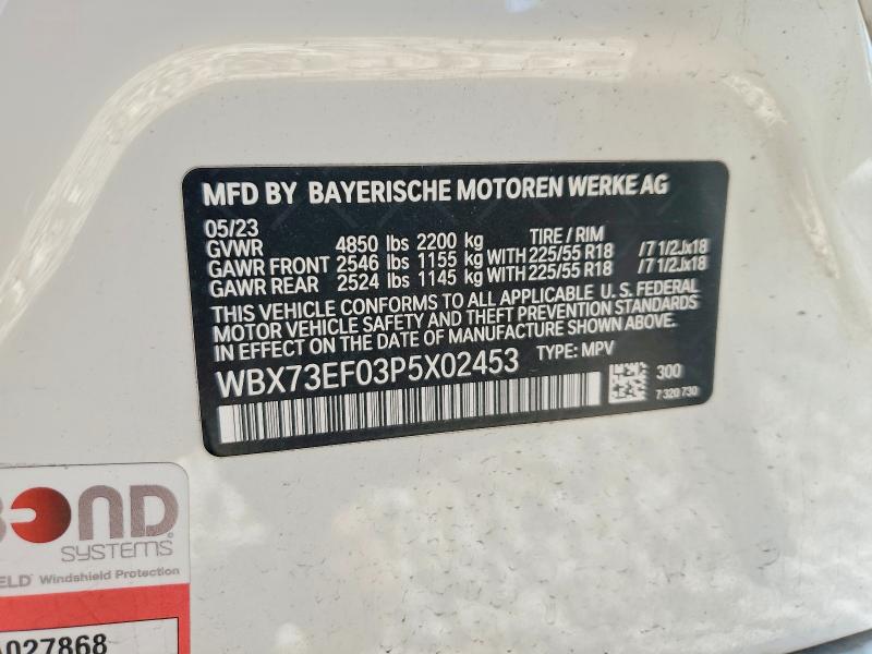 Продажа на аукционе авто 2023 Bmw X1, vin: WBX73EF03P5X02453, номер лота: 49175986