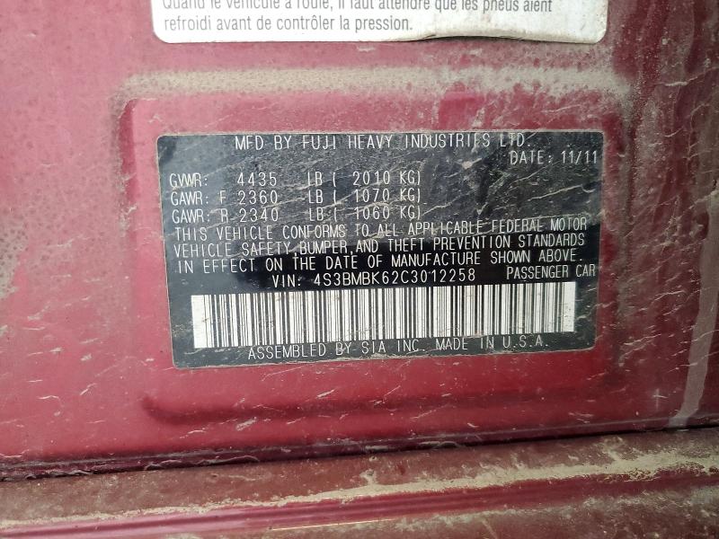 Продажа на аукционе авто 2012 Subaru Legacy, vin: 4S3BMBK62C3012258, номер лота: 49180916